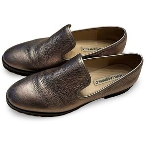 Karl Lagerfeld Silver Metallic Flats Size 8